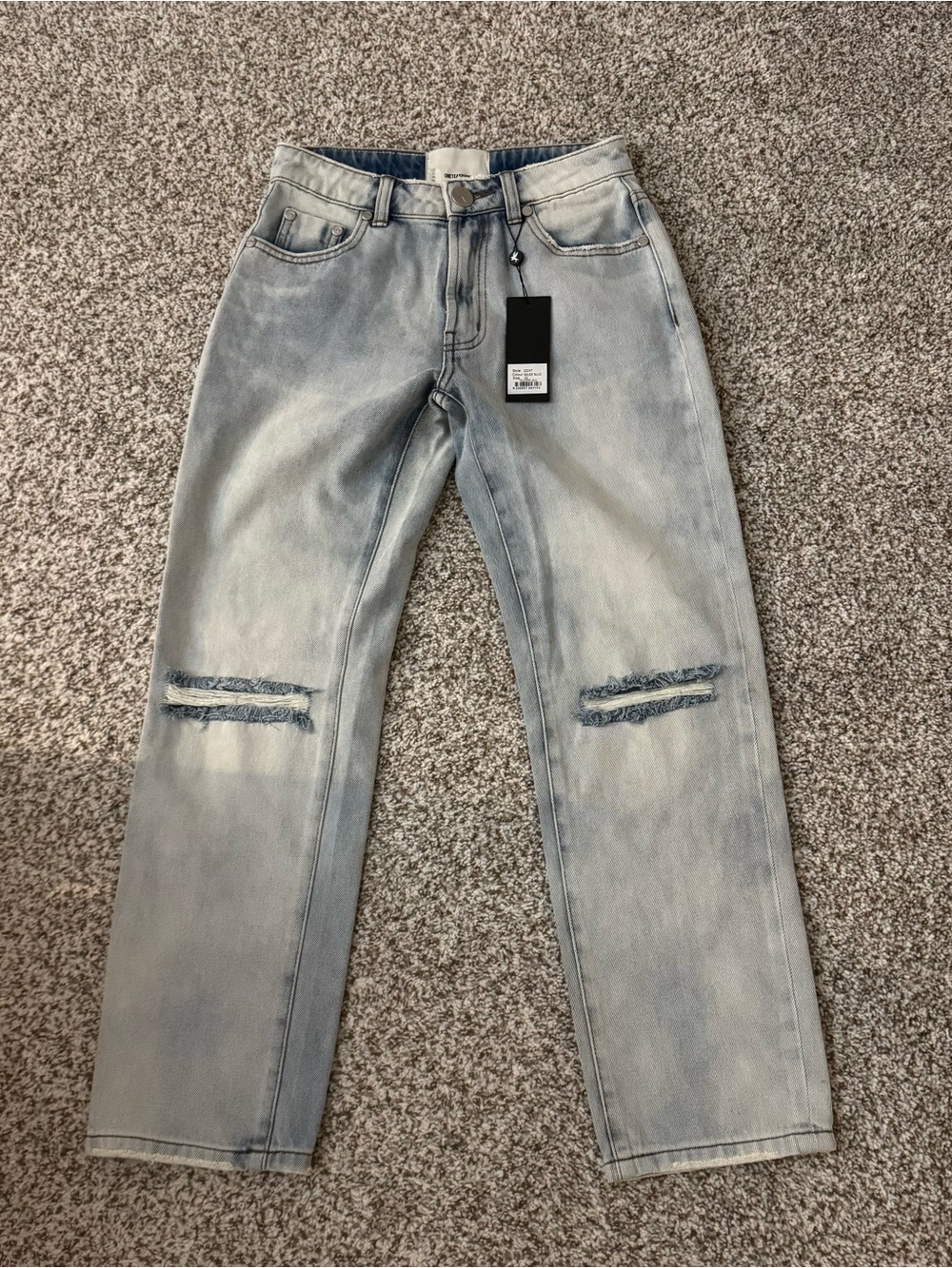 NWT One Teaspoon Truckers Jean Wilde Blue Distressed Ripped Denim Size 22 W13